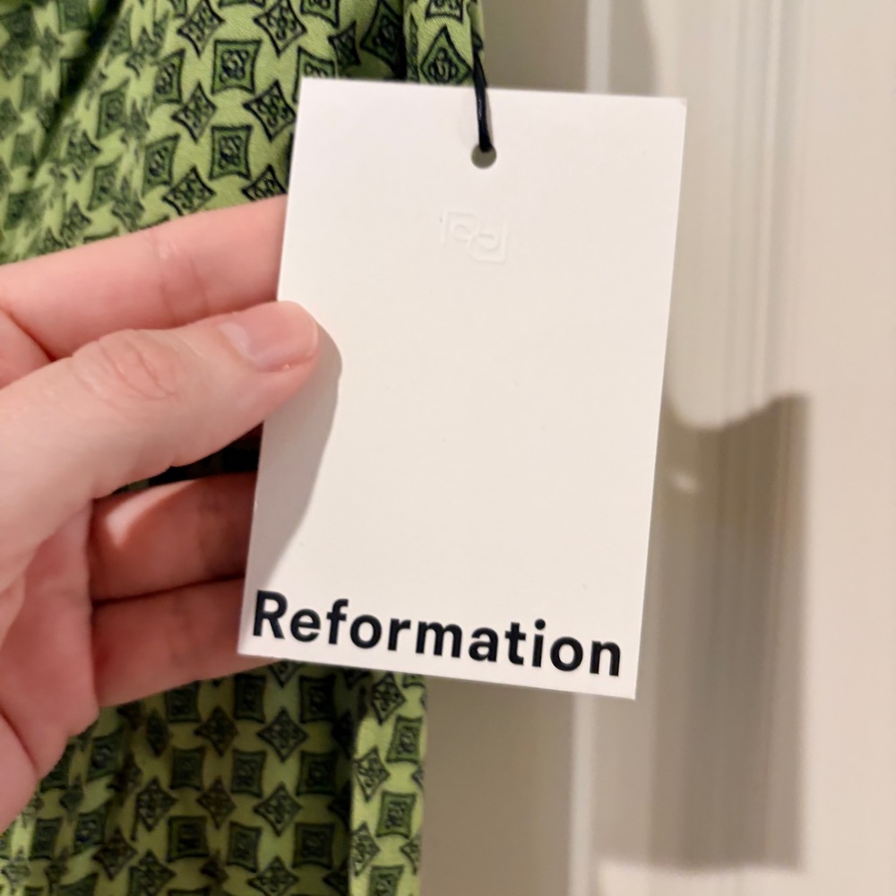 Reformation Green Patterned Square-Neck Tank - Picture 5 of 5